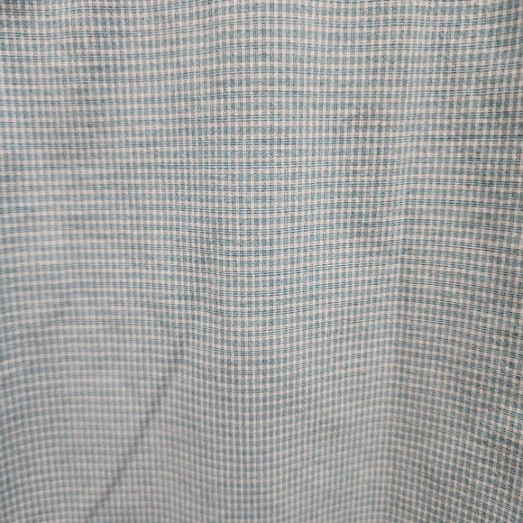 CHAPS Blue Plaid Stretch Poplin Short Sleeve Button Down Shirt Size Medium - Picture 9 of 11